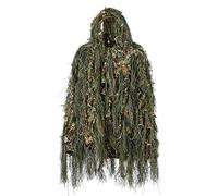 XHBL Ghillie Suit Hunting Woodland 3D Bionic Feuille Disguise Uniforme CS Camouflage Costumes Set Chasse Sniper Jungle Train Tissu (Color : Green)