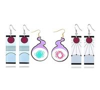 XHBTS 3 Paires Boucles D'oreilles en Acrylique Hanako Kun Liées aux Toilettes et Boucles D'oreilles Cosplay de Tueur de Démons Boucle Anime Accessoires de Cosplay Cadeaux de Saint Valentin