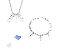 XHBTS Collier Bangtan Boys Army B.T.S. Pendentif et Bracelet avec Mini Tissu et mini Boîte