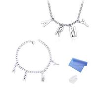 XHBTS Kpop BTS Army Lettres Bracelet Collier Ensemble Vintage Chic Unisexe pour Fans, avec Boîte Transparente