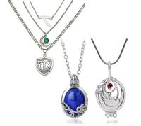 Xhbts Lot de 13 colliers de rechange inspirés de Mikaelson - Bijoux pour fille - The Vampire Diaries - Colliers, bagues, boucles d'oreilles et 10 autocollants - Bijoux pour fans