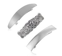 XHBTS Lot de 3 barrettes à cheveux longues et fines faites à la main en métal de style français pour femmes et filles