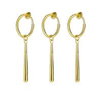 XHBTS Lot de 3 boucles d'oreilles à clip dorées pour les amateurs d'anime avec mini chiffon et boîte, Métal, Andere