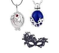 XHBTS Lot de 3 masques de bal masqué en dentelle pour remplacer les colliers de vampire Daywalking Bijoux de film Cosplay pour les fans, PVC