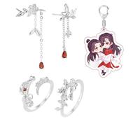 XHBTS Lot de 5 bagues et boucles d'oreilles pour cosplay Hua Cheng Xie Lian