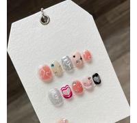 XHBYW 10 pièces amour strass faux ongles presse sur ongles couverture complète faux ongles pour femmes et filles décoration quotidienne