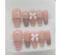 XHBYW 10 pièces faux ongles arc rose chair presse sur ongles couverture complète faux ongles pour femmes et filles décoration quotidienne