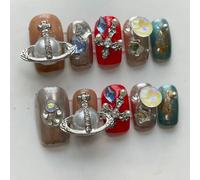 XHBYW 10 pièces faux ongles Art abstrait presse sur ongles couverture complète faux ongles pour femmes et filles décoration quotidienne