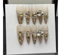 XHBYW 10 pièces faux ongles Art abstrait presse sur ongles couverture complète faux ongles pour femmes et filles décoration quotidienne
