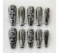 XHBYW 10 pièces faux ongles Art abstrait presse sur ongles couverture complète faux ongles pour femmes et filles décoration quotidienne