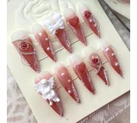 XHBYW 10 pièces faux ongles Art abstrait presse sur ongles couverture complète faux ongles pour femmes et filles décoration quotidienne