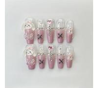 XHBYW 10 pièces faux ongles Art abstrait presse sur ongles couverture complète faux ongles pour femmes et filles décoration quotidienne