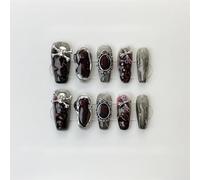 XHBYW 10 pièces faux ongles Art abstrait presse sur ongles couverture complète faux ongles pour femmes et filles décoration quotidienne