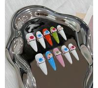 XHBYW 10 pièces faux ongles colorés presse sur ongles couverture complète faux ongles pour femmes et filles décoration quotidienne
