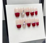 XHBYW 10 pièces pur motif fait à la main faux ongles presse sur ongles couverture complète faux ongles pour femmes et filles décoration quotidienne