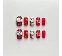 XHBYW 10 pièces pur motif fait à la main faux ongles presse sur ongles couverture complète faux ongles pour femmes et filles décoration quotidienne