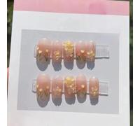 XHBYW 10 pièces tulipes d'été faux ongles presse sur ongles couverture complète faux ongles pour femmes et filles décoration quotidienne