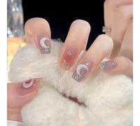 XHBYW - faux ongles amovibles, taille unique, 24 pièces, à pression, couverture complète, pour femmes et filles, décoration quotidienne