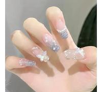XHBYW - faux ongles amovibles, taille unique, 24 pièces, à pression, couverture complète, pour femmes et filles, décoration quotidienne