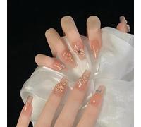 XHBYW - faux ongles amovibles, taille unique, 24 pièces, à pression, couverture complète, pour femmes et filles, décoration quotidienne