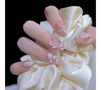 XHBYW - faux ongles amovibles, taille unique, 24 pièces, à pression, couverture complète, pour femmes et filles, décoration quotidienne