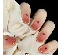 XHBYW - faux ongles amovibles, taille unique, 24 pièces, à pression, couverture complète, pour femmes et filles, décoration quotidienne