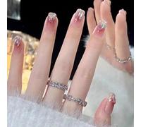 XHBYW - faux ongles amovibles, taille unique, 24 pièces, à pression, couverture complète, pour femmes et filles, décoration quotidienne