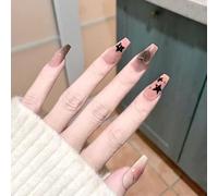 XHBYW Taille Unique 24 Pièces Diamant Papillon Paillettes Faux Ongles Presse sur Les Ongles Couverture Complète Faux Ongles pour Femmes Et Filles Décoration Quotidienne