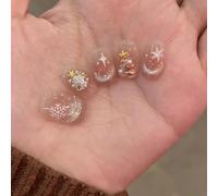 XHBYW Taille Unique 24 Pièces Diamant Papillon Paillettes Faux Ongles Presse sur Les Ongles Couverture Complète Faux Ongles pour Femmes Et Filles Décoration Quotidienne
