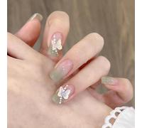XHBYW Taille Unique 24 Pièces Diamant Papillon Paillettes Faux Ongles Presse sur Les Ongles Couverture Complète Faux Ongles pour Femmes Et Filles Décoration Quotidienne