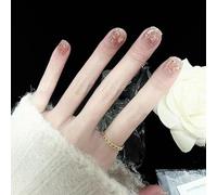 XHBYW Taille Unique 24 Pièces Diamant Papillon Paillettes Faux Ongles Presse sur Les Ongles Couverture Complète Faux Ongles pour Femmes Et Filles Décoration Quotidienne