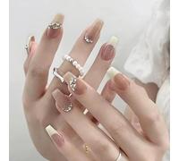 XHBYW Taille Unique 24 Pièces Diamant Papillon Paillettes Faux Ongles Presse sur Les Ongles Couverture Complète Faux Ongles pour Femmes Et Filles Décoration Quotidienne
