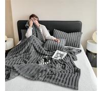 XHCTNN Couverture de Luxe en Fausse Fourrure de Lapin - Couvertures de Climatisation Chaudes et éPaisses Double Face pour Canapé Fauteuil Canapé Lit DéCoration de Chambre(H,230 * 250cm/91 * 98")