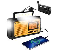 XHDATA D608WB Radio Solaire Portable Batterie Rechargeable 3000 mAh Recharge du téléphone Portable par USB Bluetooth/TF FM/MW/SW Lampe de Poche Lampe de Lecture SOS Camping Situations d'urgence