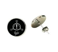 XHDBMysteries of Music Band Panic At The Disco Series Art Picture Glass Cabochon Fashion Charm Handmade Stud Earrings, nan