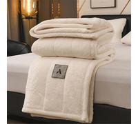 XHDZSW Couverture Polaire Sherpa Throw, Ultra Doux Moelleuse Couverture Double Face en Sherpa, Grande Couverture Épaisse Réversible pour Lit Et Canapé (Blanc Cassé,180x200cm)