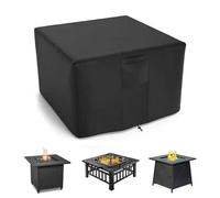 XHDZSW Housse De Brasero | Housse De Table Carrée pour Brasero à Gaz | Housse De Protection Imperméable pour Foyer De Jardin | pour Meubles De Foyer De Terrasse (92x92x61cm,Noir)