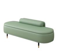 XHEILZOP Banc avec espace de rangement et dossier, banc de lit de luxe en cuir de pattes de chat, résistant aux rayures, pour couloir et chambre à coucher, pouf ottoman, vert aqua, 80 x 40 x 42 cm