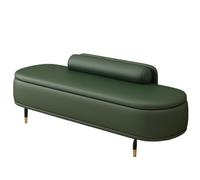 XHEILZOP Banc avec espace de rangement et dossier, banc de lit de luxe en cuir de pattes de chat, résistant aux rayures, pour couloir et chambre à coucher, pouf ottoman, 60 x 40 x 42 cm, vert foncé