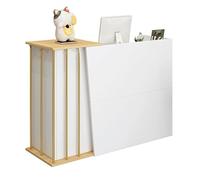 XHEILZOP Comptoir De Réception Moderne avec Tiroirs Verrouillables, Petite Table De Caisse en Bois pour Bureau Hôtel Magasin Et Salon De Beauté(Warm White,120cm)
