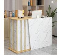 XHEILZOP Comptoir De Réception Moderne avec Tiroirs Verrouillables, Petite Table De Caisse en Bois pour Bureau Hôtel Magasin Et Salon De Beauté(Marble,100cm)