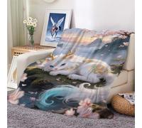 XHENTAI Blanket for Gifts Throw BlanketsCute White Animal Gift Women Men Soft Plush Lightweight Flannel Fleece All Season for Couch Sofa 100x130cm
