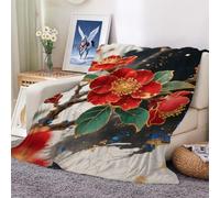 XHENTAI Blanket for Gifts Throw Blanketsred Flowers Gift Women Men Soft Plush Lightweight Flannel Fleece All Season for Couch Sofa 100x130cm
