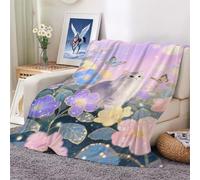 XHENTAI Blanket,Off-White Long-Haired Cat Blankets, Ultra Soft Flannel Bed Throw Gifts for Women Men Adults Kids 100x130cm