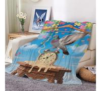 XHENTAI Blanket,Surrealistic Pigeon Blankets, Ultra Soft Flannel Bed Throw Gifts for Women Men Adults Kids 100x130cm