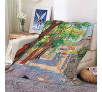 XHENTAI Blanket Town Street View Flannel Plush Throw Blankets Soft and Cozy Suitable for All Seasons Birthday Gift Sofa Bed Office 100x130cm