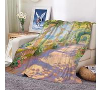 XHENTAI Flannel Blanket Flower Trellis Corridor Print Throw Blankets Lightweight Durable Cozy for Gift 100x130cm