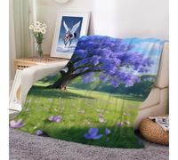 XHENTAI Throw Blanket Extra Purple treeSoft Microfiber Fleece Blankets Fluffy Cozy for Couch Sofa Bed 100x130cm