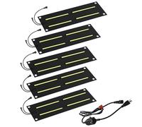 XHHBS Tapis de Fonte de Neige d'extérieur for entrées, toits, allées et escaliers, Tapis de Fonte de Glace en Caoutchouc antidérapant avec Cordon d'alimentation de 5,9 Pieds(Black-5 Pcs,10x30inch)