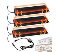 XHHBS Tapis de Fusion Neige chauffés extérieurs for Les barrages Glace, à Vitesse 3 Pouces et surclasseur(Black-3 Pcs,10x15in)